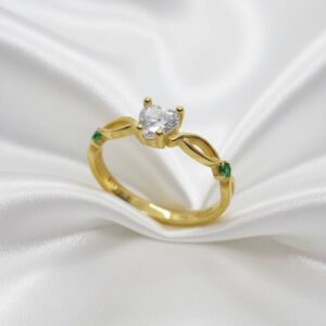 Anel Solitário Coração - Liga da Moeda