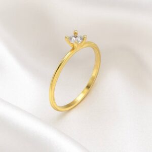 SOLITÁRIO LIGA DA MOEDA  C/ PEDRA DE ZIRCÔNIA COM 6 GARRAS