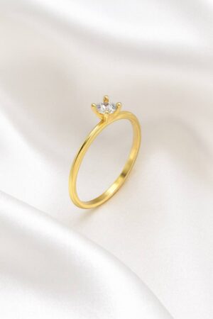 SOLITÁRIO LIGA DA MOEDA  C/ PEDRA DE ZIRCÔNIA COM 4 GARRAS