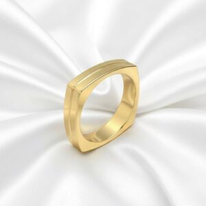 ALIANÇA LIGA DA MOEDA QUADRADA 5MM COM 1 FRISO