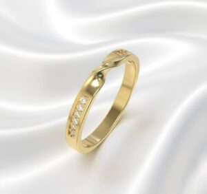 ALIANÇA NÓ DO AMOR  LIGA DA MOEDA DE 3MM QUADRADA.