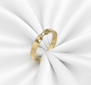 ALIANÇA NÓ DO AMOR  LIGA DA MOEDA DE 3MM QUADRADA.