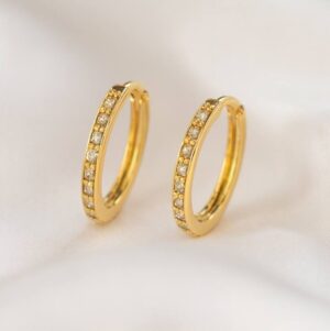 BRINCO DE LIGA DA MOEDA ARGOLINHA C20 PEDRAS