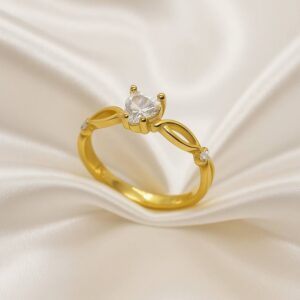 Anel Solitário Coração - Liga da Moeda