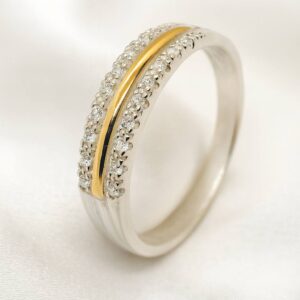 ANEL LINHA NOBRE – PRATA COM OURO 10K