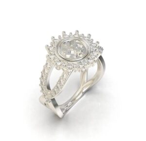 ANEL DE PRATA FORMATURA ENTRELAÇADO C/ CHAPINHA ENCAIXÁVEL