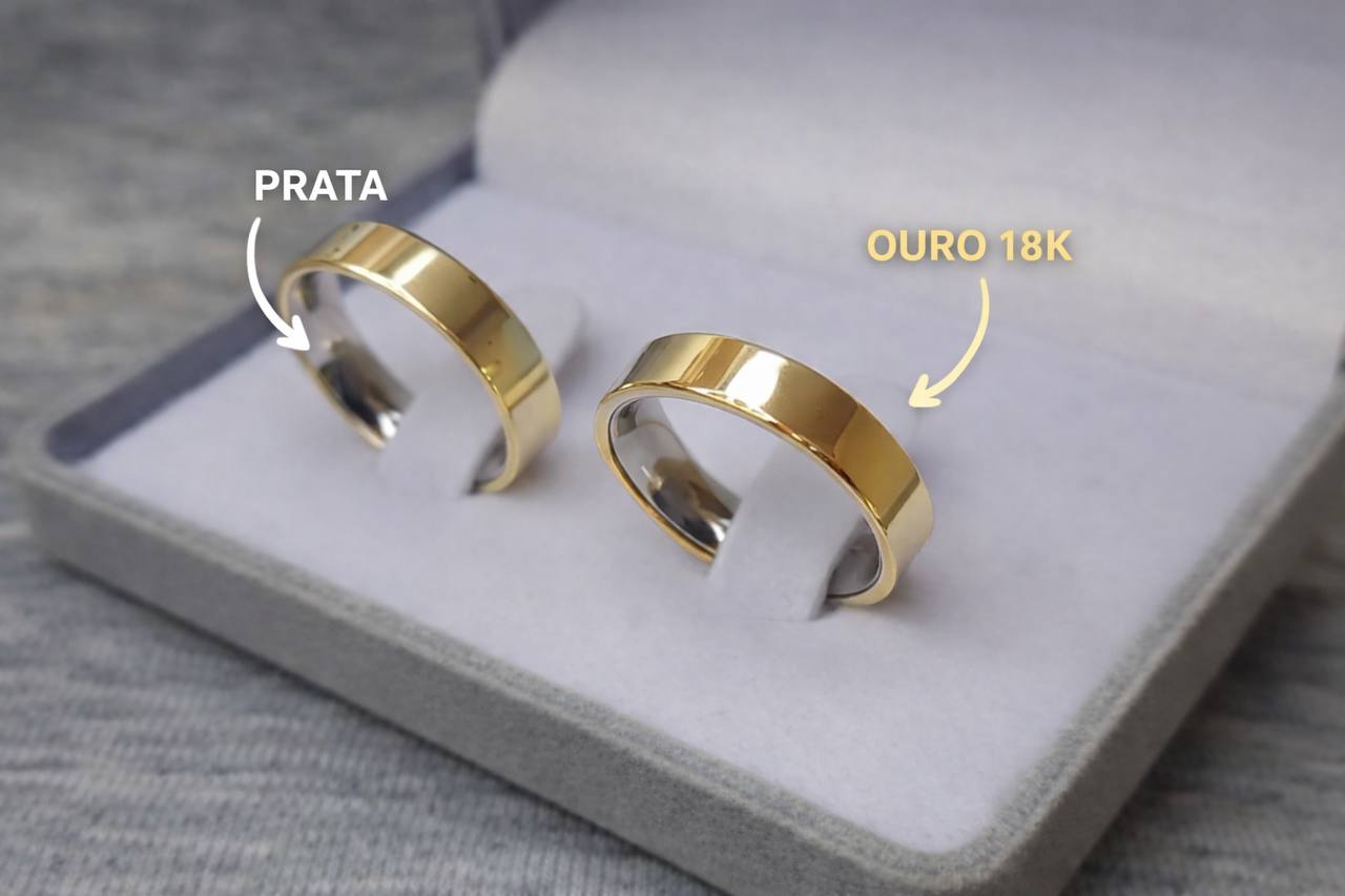 ALIANÇA EM OURO 18K COM FORRO EM PRATA ANATÔMICA – 4MM